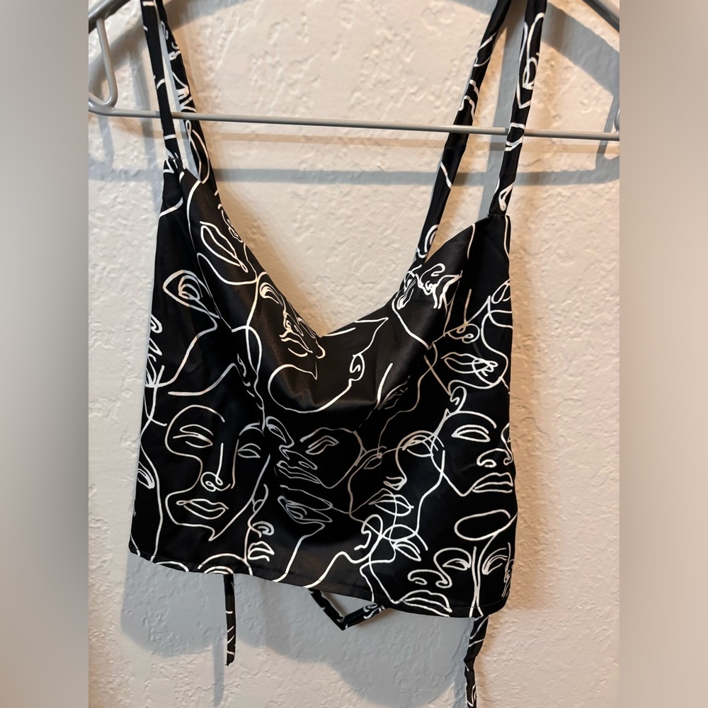 Cross back satin top - XS